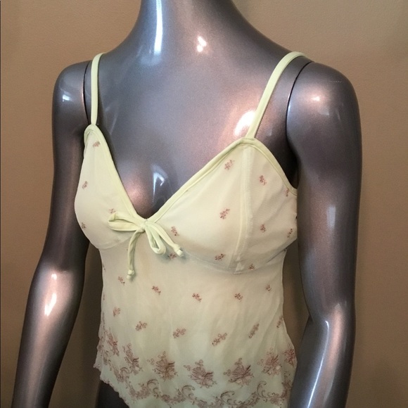 Vintage Hourglass lime cropped tank top blouse - Picture 3 of 6